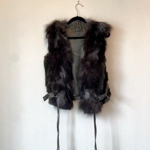 Love token Genuine fox and rabbit fur vest size M.